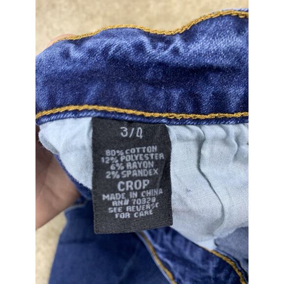 Rue21 Cropped Jeans Women's Size 3 / 4 REG Blue Distressed #652 - Picture 6 of 13